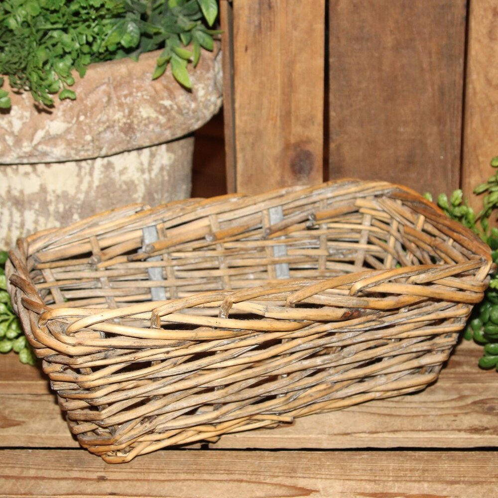 Rustic French Country Farmhouse Hanging Cabinet Door Basket